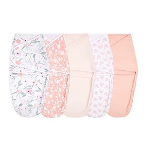 aden + anais® essentials 5-Pack Feminine Florals Easy Wrap Swaddle Wraps in Pink